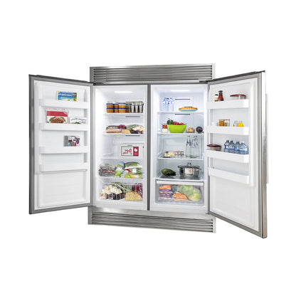 Forno Rizzuto 56-Inch Convertible Refrigerator/Freezer Set, 27.6 cu.ft Total Capacity, Decorative Grill, ENERGY STAR Certified FORNO