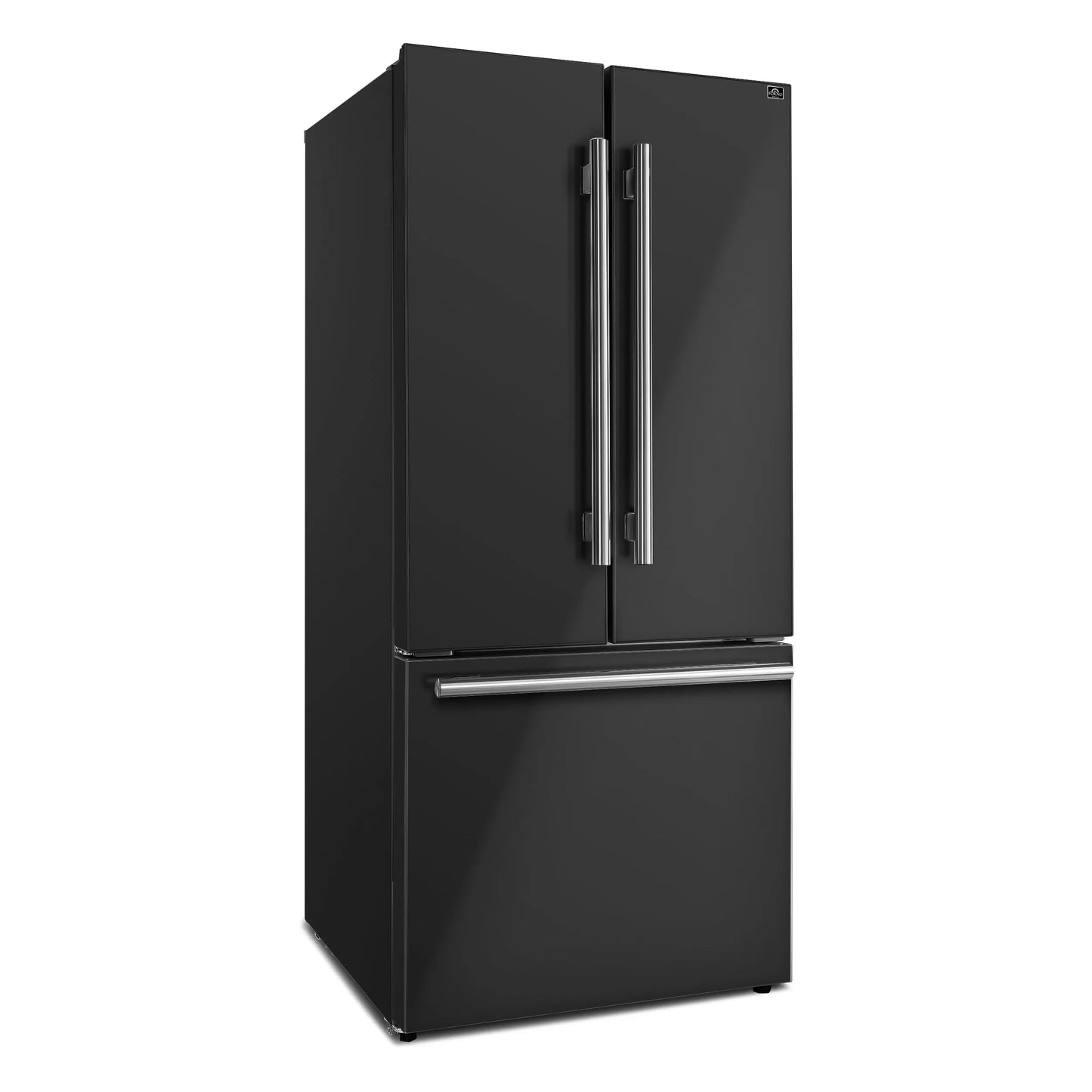 Forno Gallipoli Espresso 30-Inch Black French Door Refrigerator, Bottom Freezer, 17.5 Cu. Ft., No Frost, Ice Maker FORNO