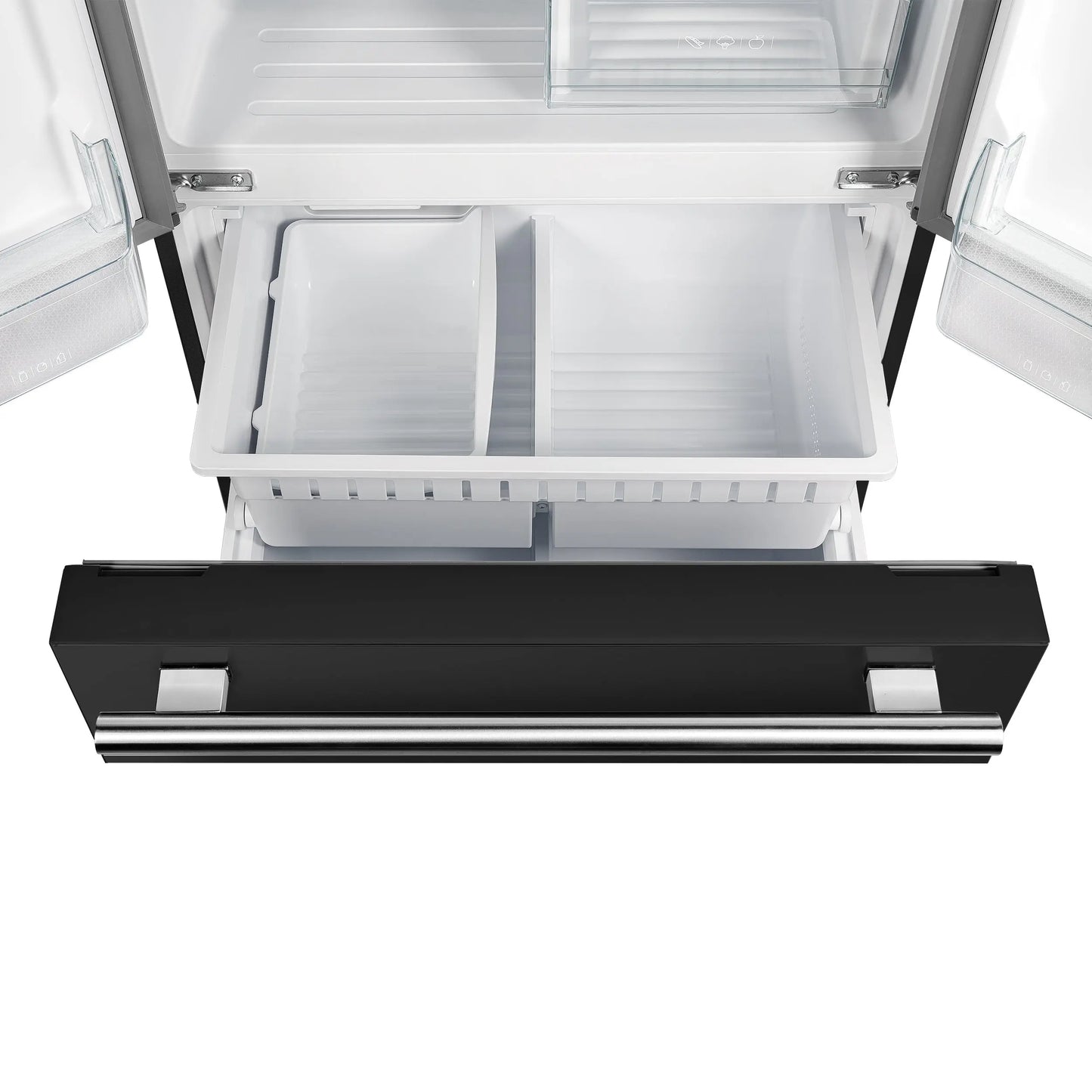Forno Gallipoli Espresso 30-Inch Black French Door Refrigerator, Bottom Freezer, 17.5 Cu. Ft., No Frost, Ice Maker FORNO
