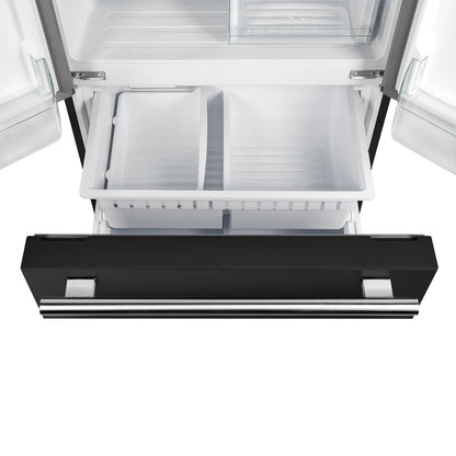 Forno Gallipoli Espresso 30-Inch Black French Door Refrigerator, Bottom Freezer, 17.5 Cu. Ft., No Frost, Ice Maker FORNO