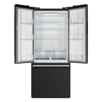 Forno Gallipoli Espresso 30-Inch Black French Door Refrigerator, Bottom Freezer, 17.5 Cu. Ft., No Frost, Ice Maker FORNO