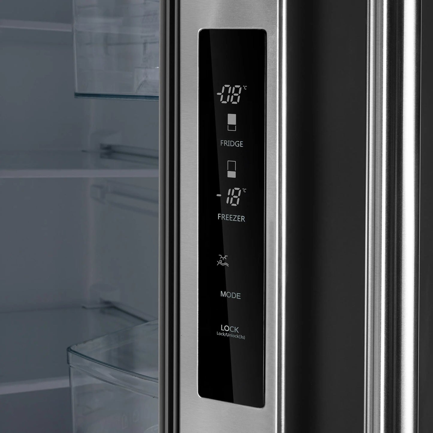 Forno Gallipoli 30-Inch French Door Refrigerator with Bottom Freezer, 17.5 cu.ft Capacity, Stainless Steel, No Frost Technology FORNO