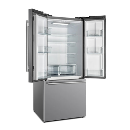Forno Gallipoli 30-Inch French Door Refrigerator with Bottom Freezer, 17.5 cu.ft Capacity, Stainless Steel, No Frost Technology FORNO