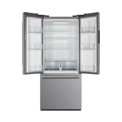 Forno Gallipoli 30-Inch French Door Refrigerator with Bottom Freezer, 17.5 cu.ft Capacity, Stainless Steel, No Frost Technology FORNO