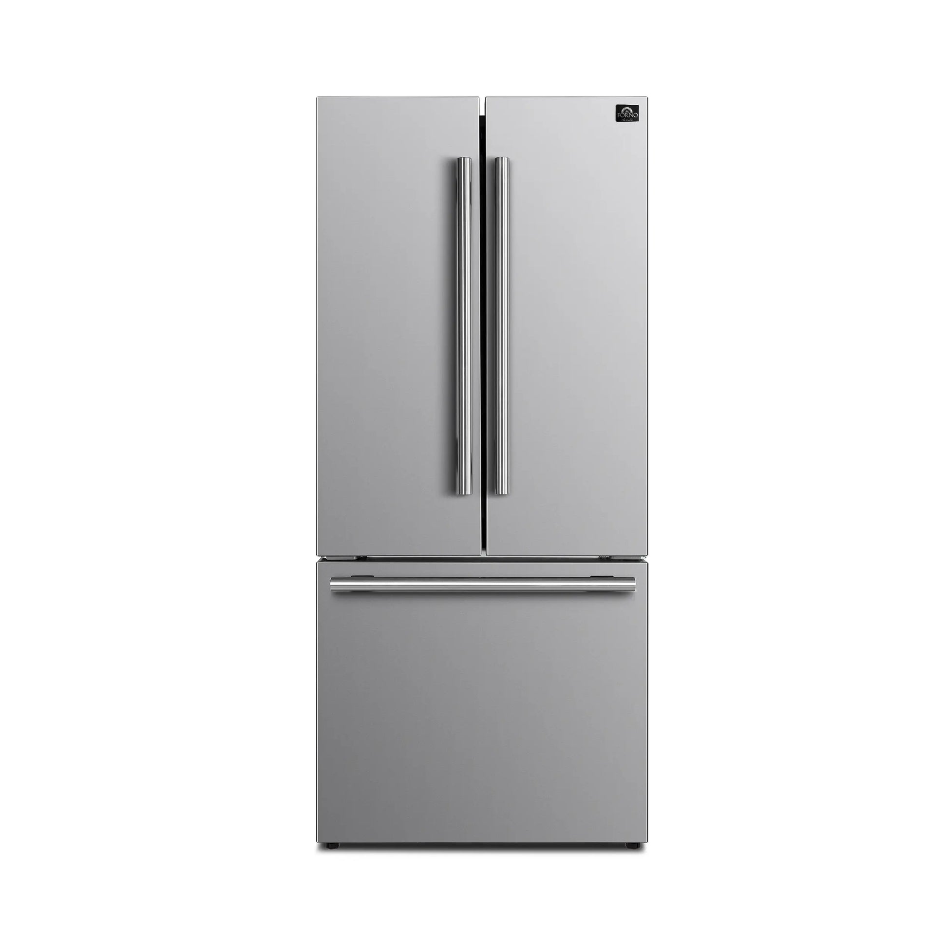 Forno Gallipoli 30-Inch French Door Refrigerator with Bottom Freezer, 17.5 cu.ft Capacity, Stainless Steel, No Frost Technology FORNO