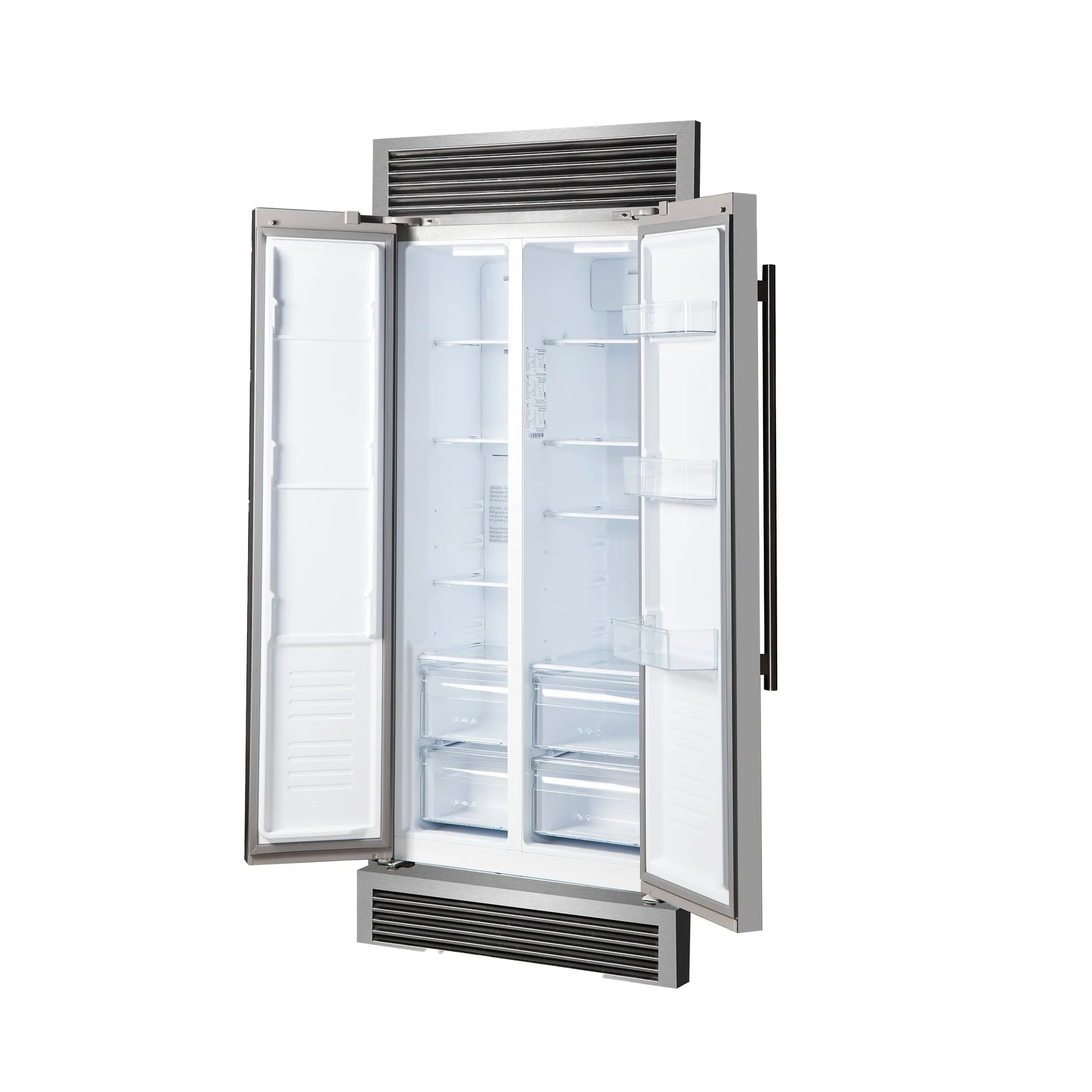 Forno Salerno 37-Inch Built-In Stainless Steel Refrigerator, 15.6 cu.ft, Decorative Grill, ENERGY STAR Certified FORNO