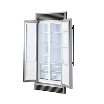 Forno Salerno 37-Inch Built-In Stainless Steel Refrigerator, 15.6 cu.ft, Decorative Grill, ENERGY STAR Certified FORNO