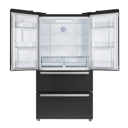 Forno Moena Espresso 36-Inch Black French Door Refrigerator, 19.2 Cu. Ft., Frost-Free, Automatic Ice Maker, ENERGY STAR Certified FORNO