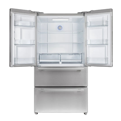FORNO Premium 2-Piece Kitchen Bundle -Giovanni 30-inch Gas Range Stainless Steel, Forno Moena 36" French Door 19.2 Cu.Ft. Stainless Steel Refrigerator - FBDL-020-02US FORNO