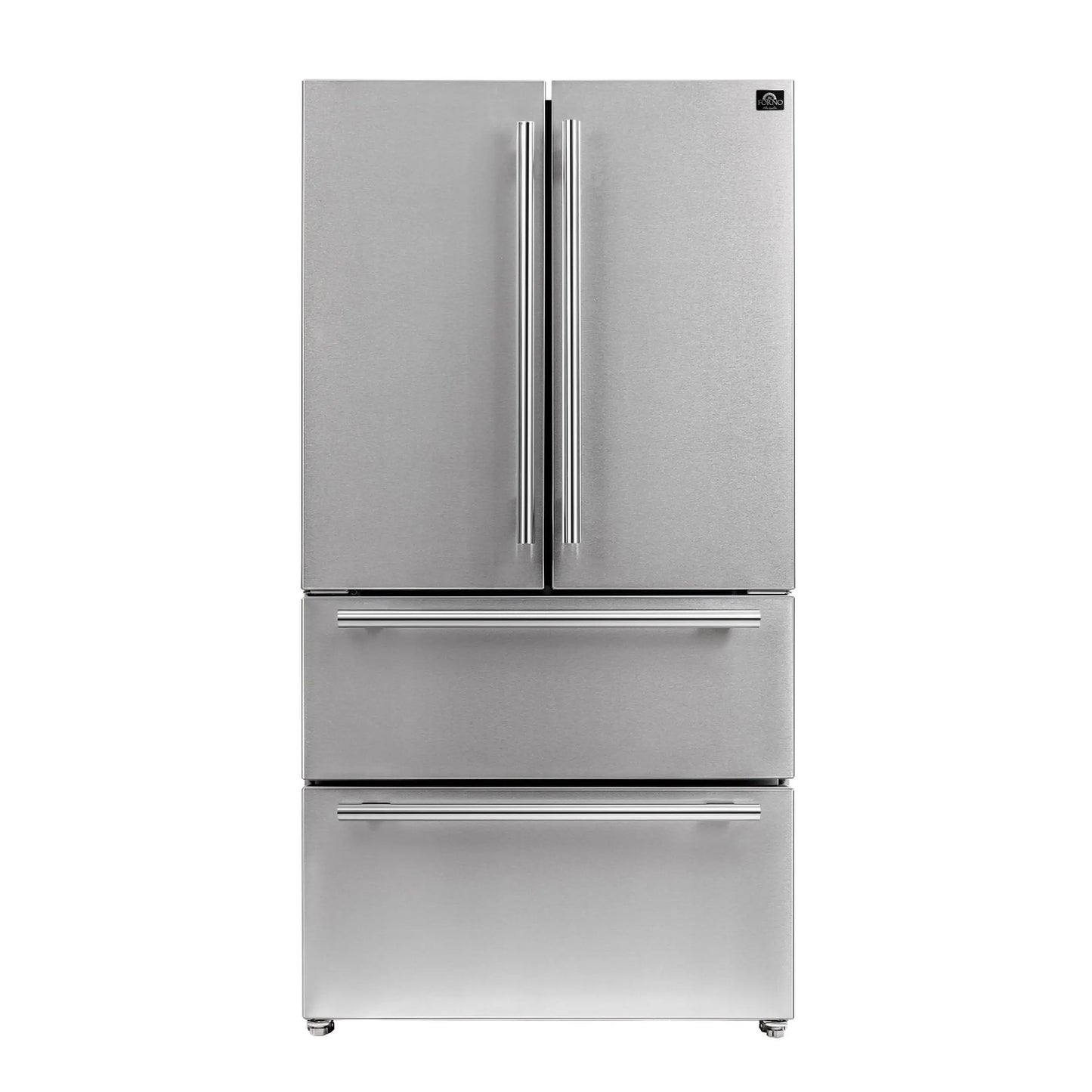 FORNO Premium 2-Piece Kitchen Bundle -Giovanni 30-inch Gas Range Stainless Steel, Forno Moena 36" French Door 19.2 Cu.Ft. Stainless Steel Refrigerator - FBDL-020-02US FORNO