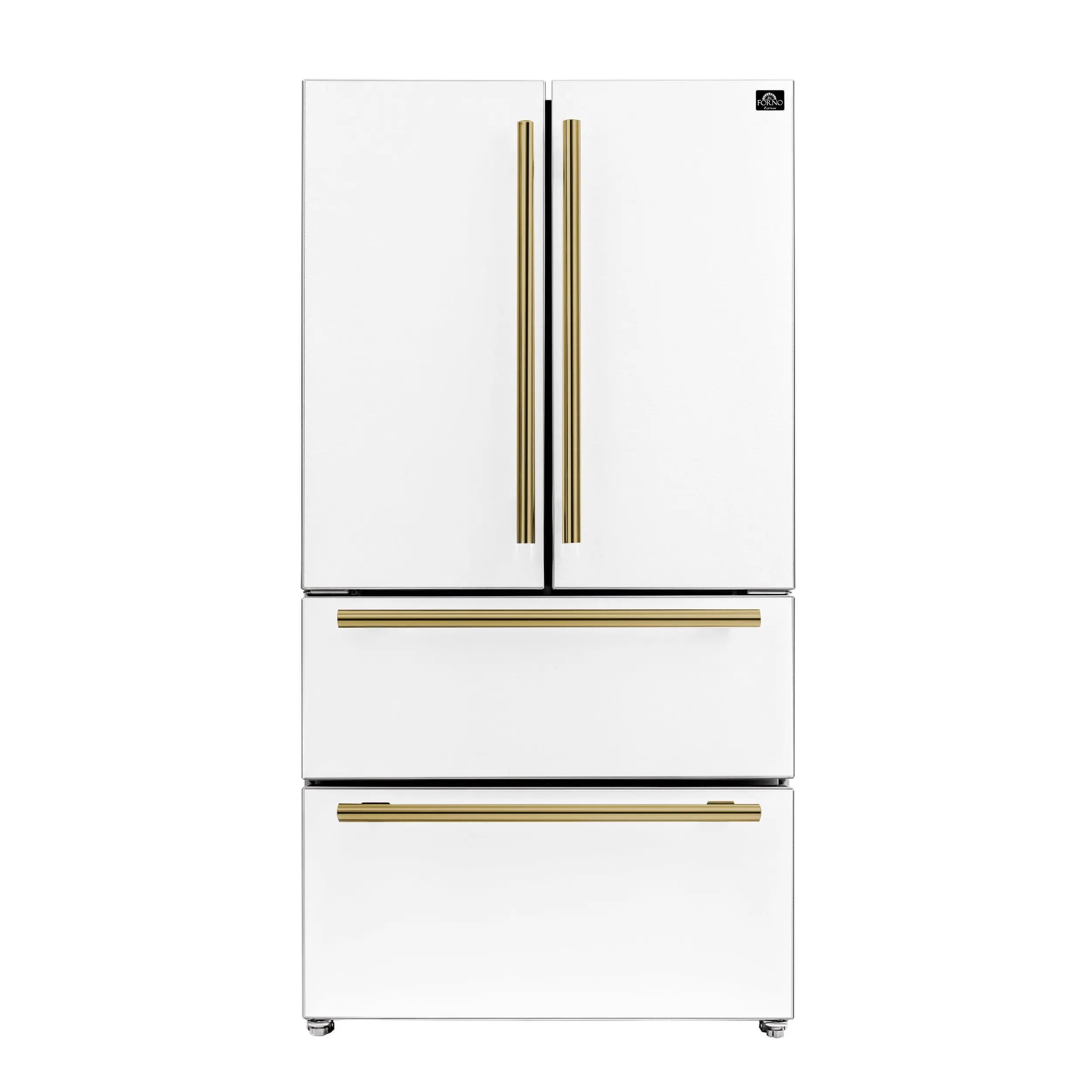 Forno Moena Espresso 36-Inch White French Door Refrigerator, 19.2 Cu. Ft., Frost-Free, Automatic Ice Maker, ENERGY STAR Certified FORNO