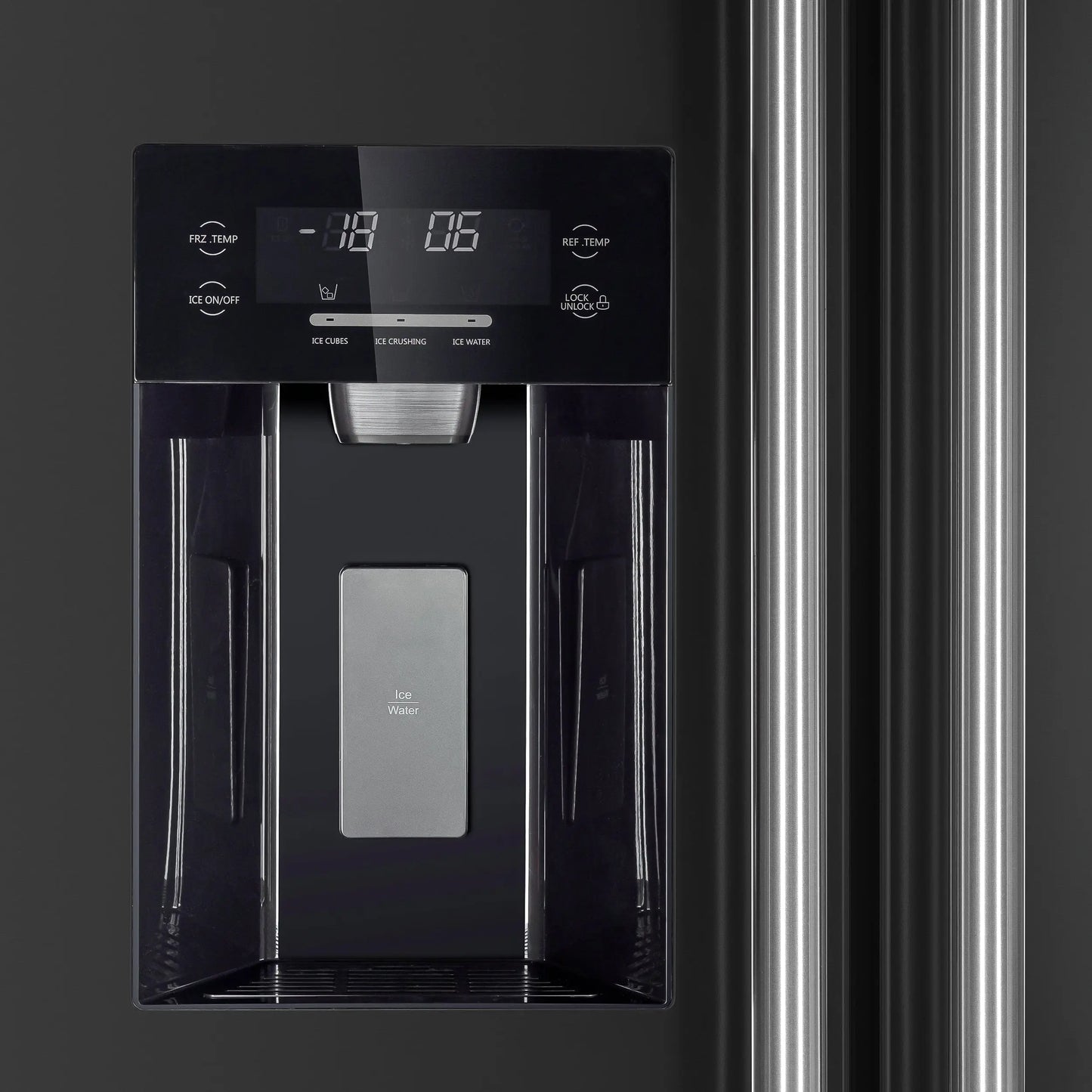 Forno Salerno Espresso 36-Inch Black Side-by-Side Refrigerator, 20 Cu. Ft., Frost-Free, Ice & Water Dispenser, ENERGY STAR Certified FORNO