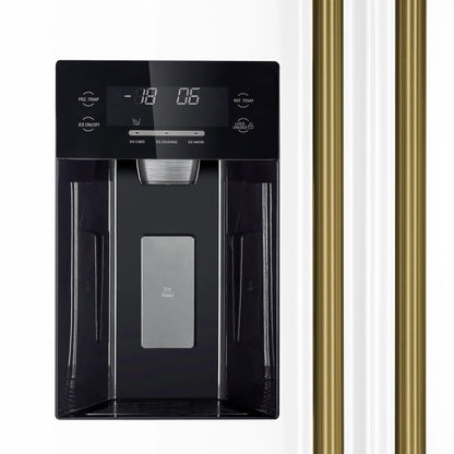 Forno Salerno Espresso 36-Inch White Side-by-Side Refrigerator, 20 Cu. Ft., Frost-Free, Ice & Water Dispenser, ENERGY STAR Certified FORNO
