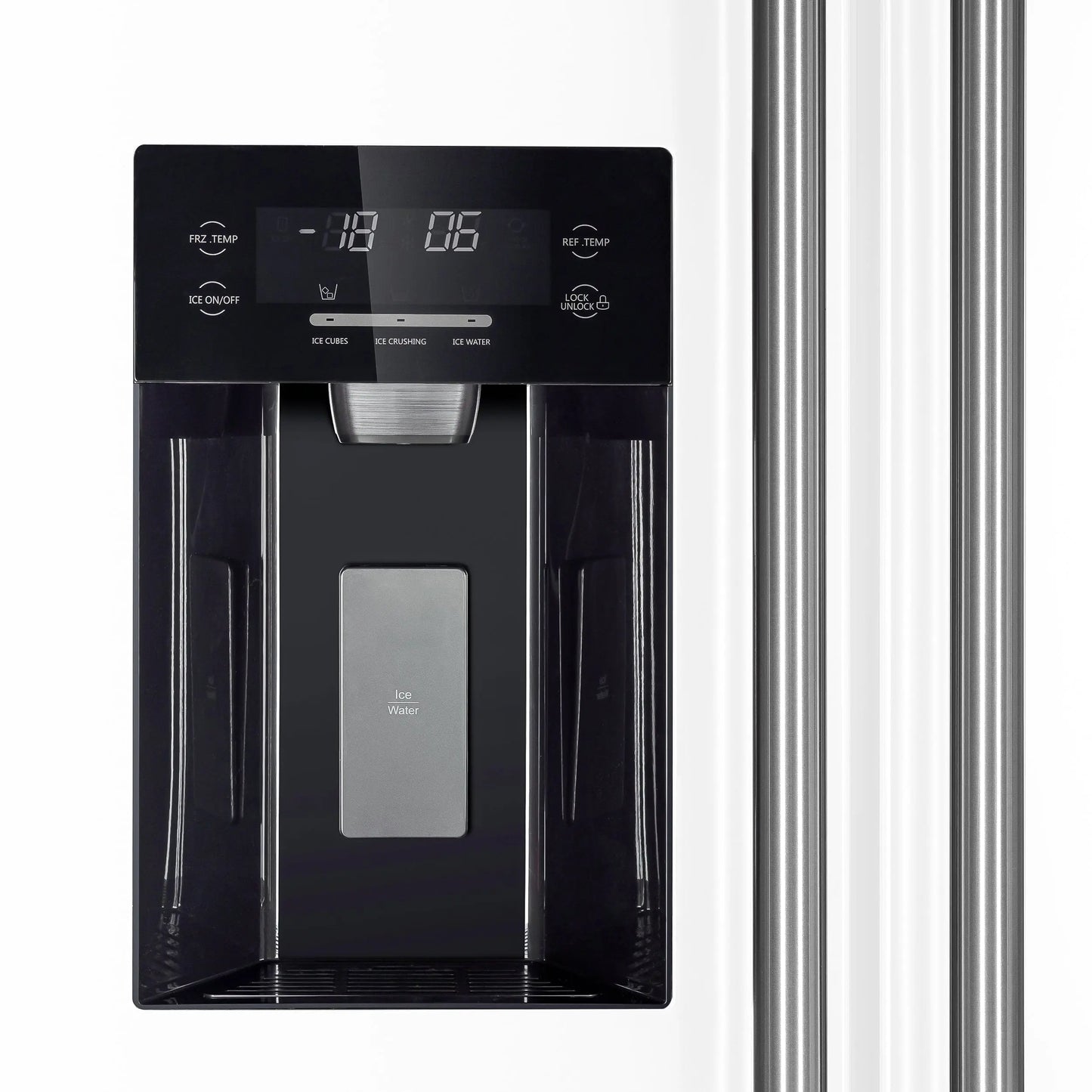 Forno Salerno Espresso 36-Inch White Side-by-Side Refrigerator, 20 Cu. Ft., Frost-Free, Ice & Water Dispenser, ENERGY STAR Certified FORNO