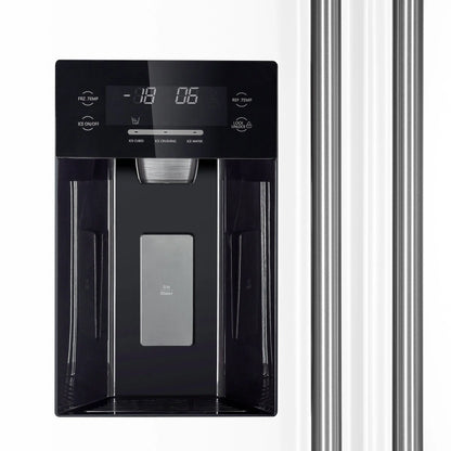 Forno Salerno Espresso 36-Inch White Side-by-Side Refrigerator, 20 Cu. Ft., Frost-Free, Ice & Water Dispenser, ENERGY STAR Certified FORNO