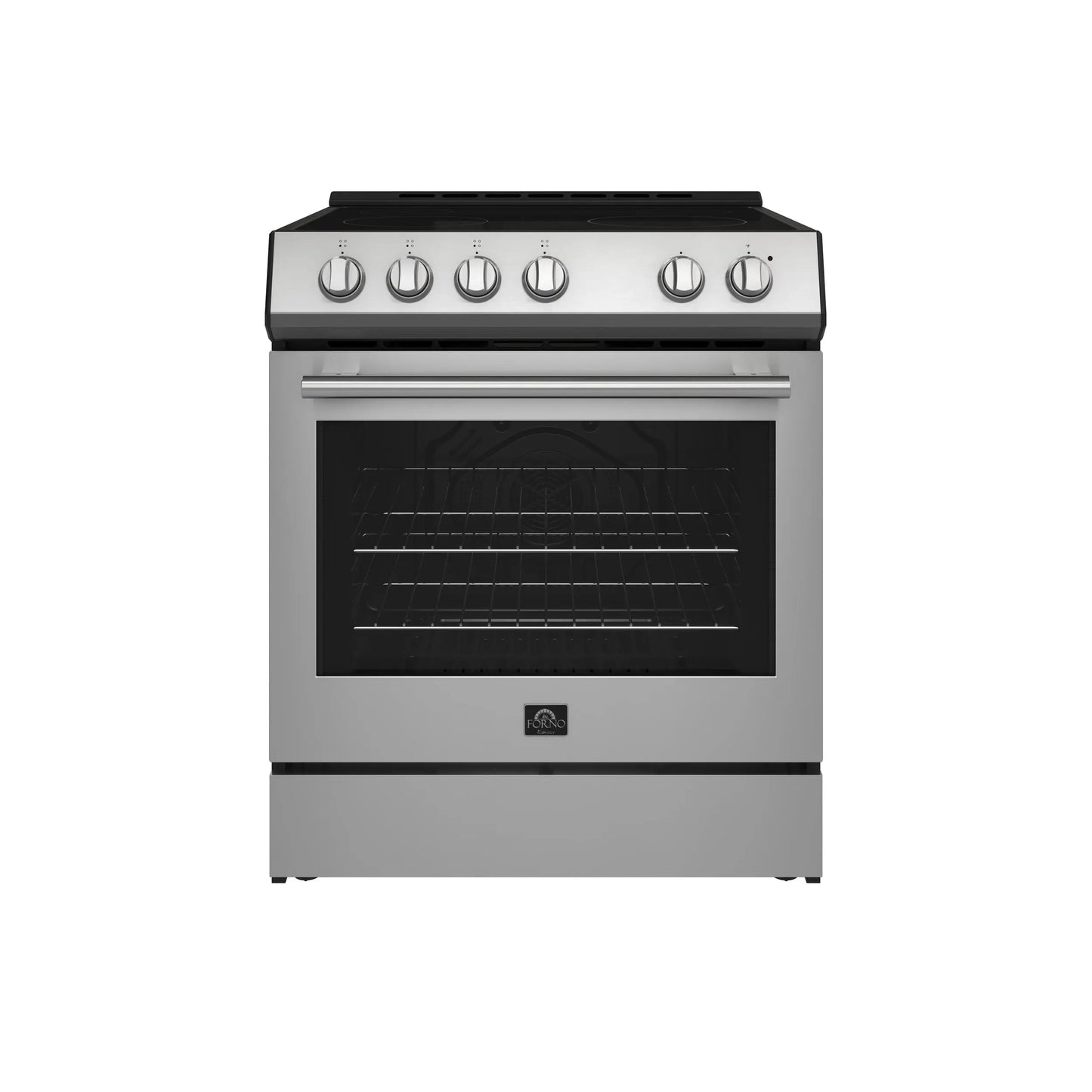 FORNO Premium 2-Piece Kitchen Bundle - Leonardo Espresso 30" Stainless Steel Range, 31" Stainless Steel Bottom Freezer Refrigerator - FBDL-003-01US FORNO