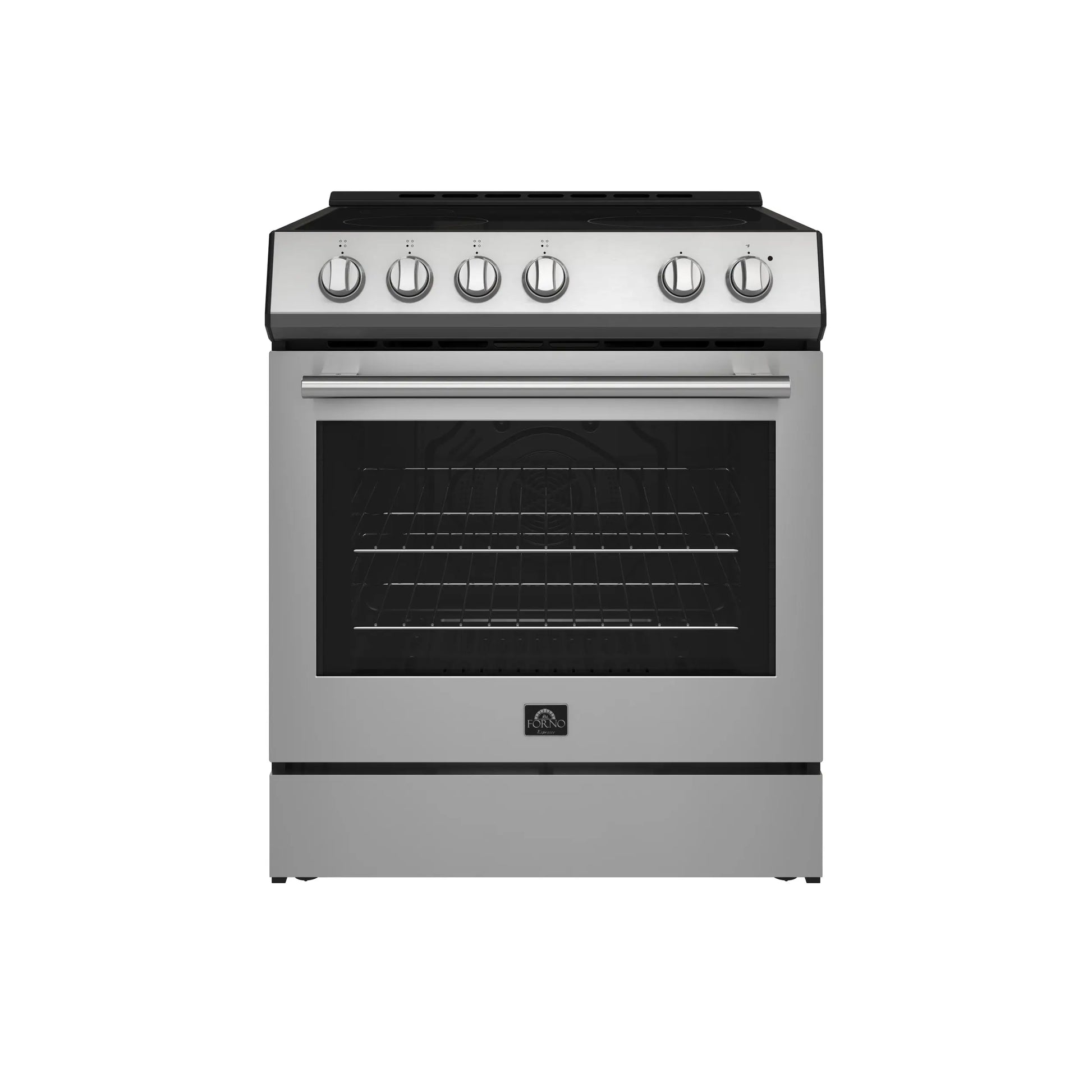 FORNO Premium 2-Piece Kitchen Bundle - Leonardo Espresso 30" Stainless Steel Range, 31" Stainless Steel Bottom Freezer Refrigerator - FBDL-003-01US FORNO
