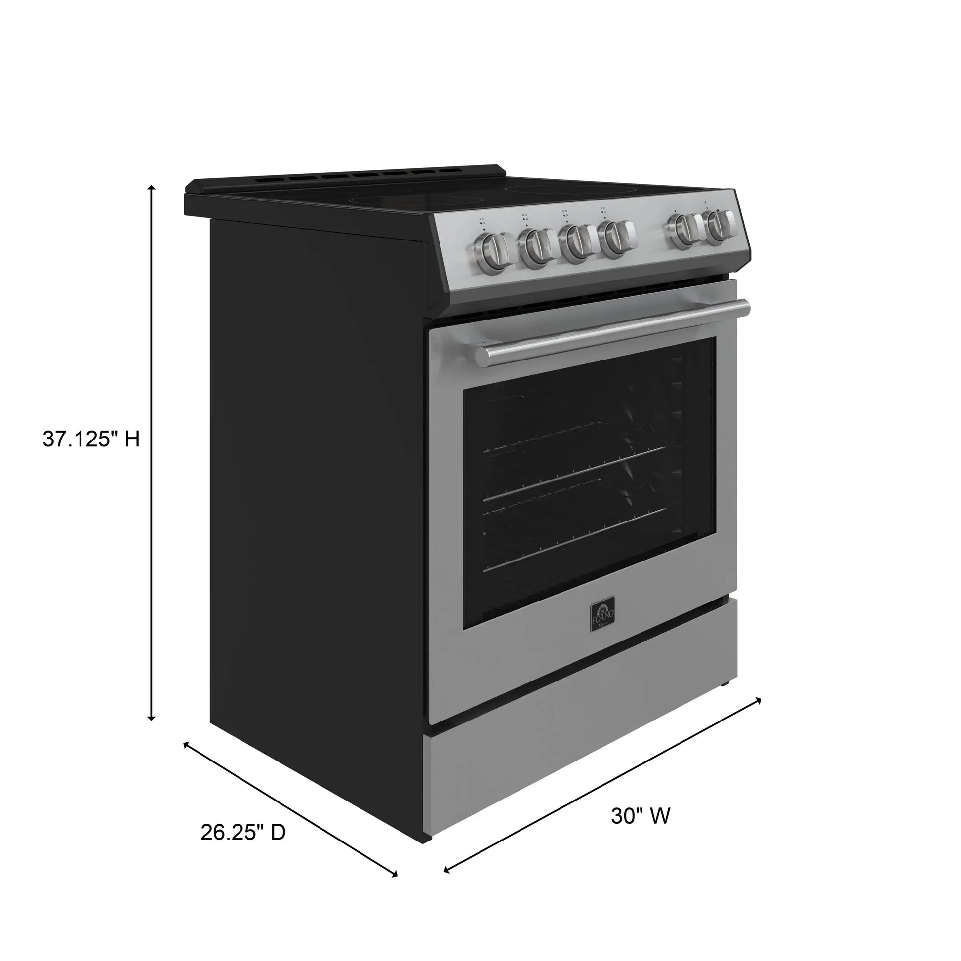 Forno Leonardo Espresso 30-Inch Stainless Steel Electric Range, True Convection, Energy Efficient FORNO