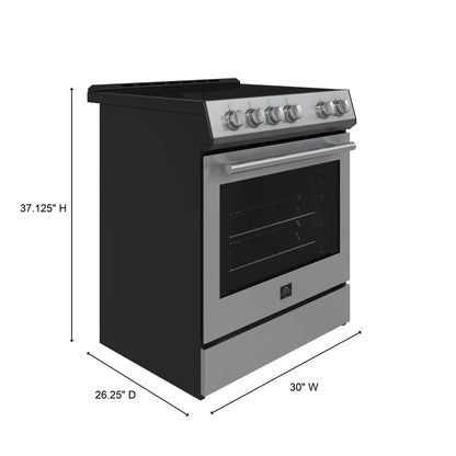 Forno Leonardo Espresso 30-Inch Stainless Steel Electric Range, True Convection, Energy Efficient FORNO