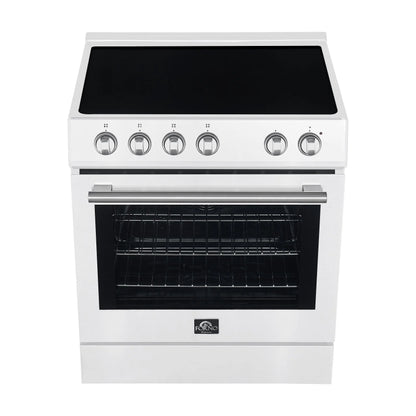 Forno Leonardo Espresso 30-Inch White Electric Range, True Convection, Energy Efficient FORNO