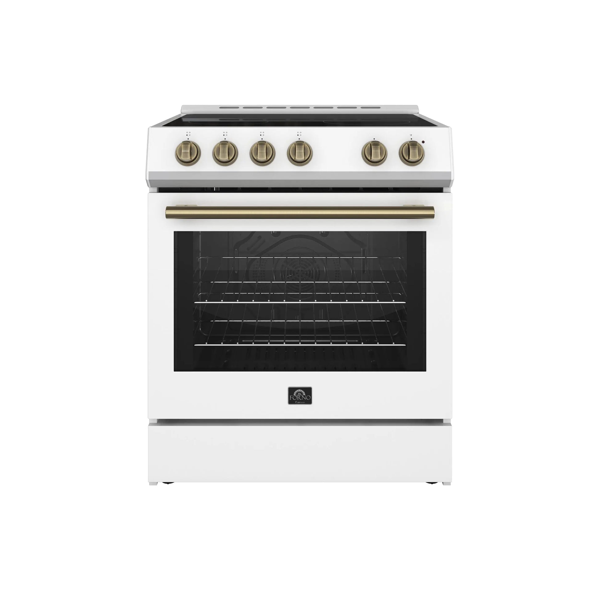 Forno Leonardo Espresso 30-Inch White Electric Range, True Convection, Energy Efficient FORNO