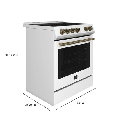 Forno Leonardo Espresso 30-Inch White Electric Range, True Convection, Energy Efficient FORNO