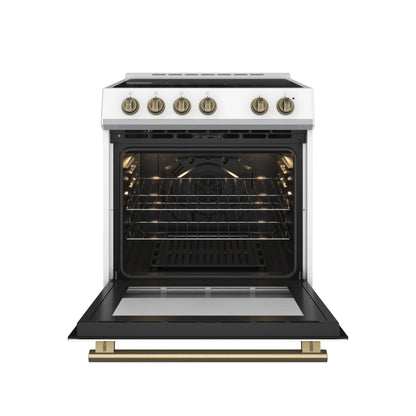 Forno Leonardo Espresso 30-Inch White Electric Range, True Convection, Energy Efficient FORNO