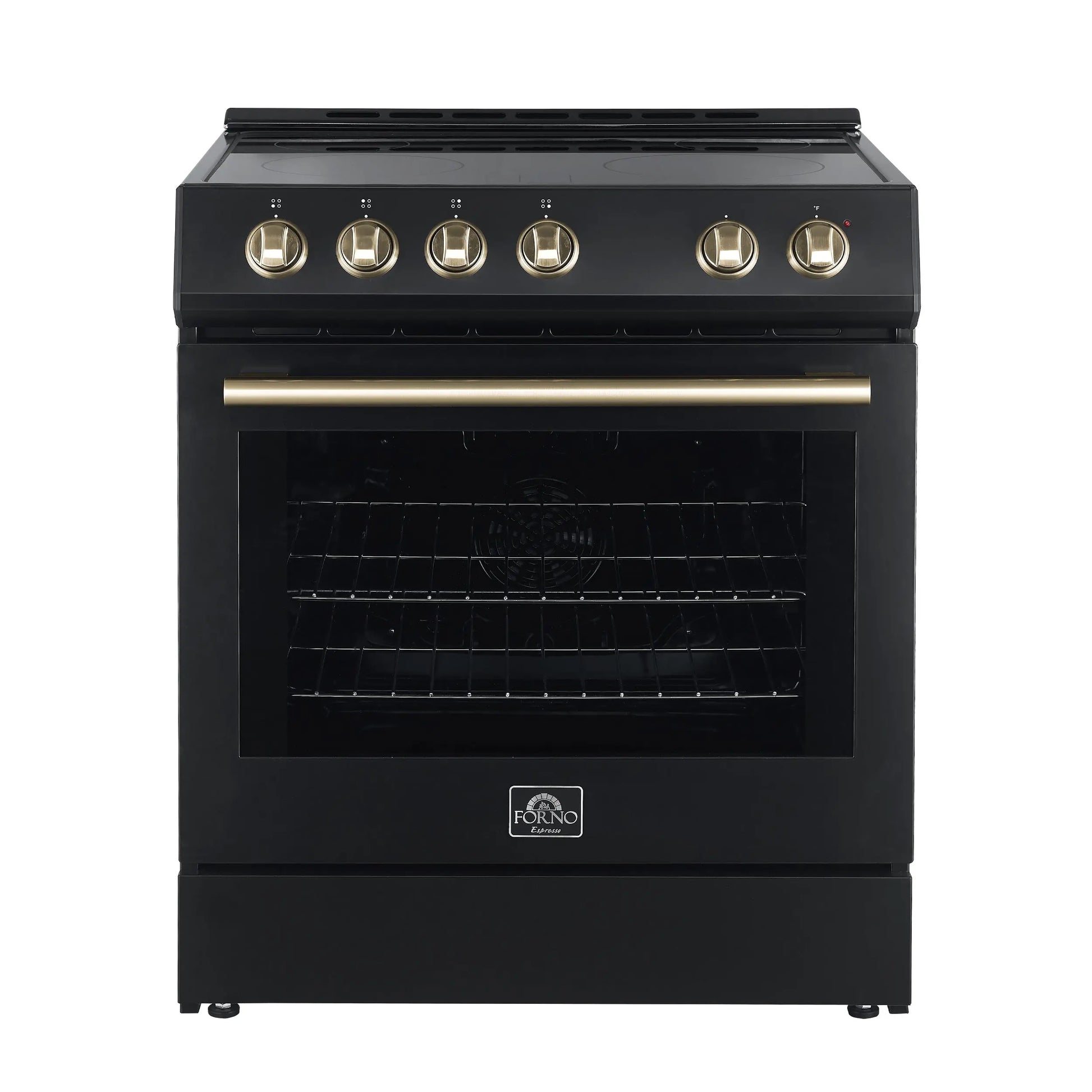 Forno Leonardo Espresso 30-Inch Black Electric Range, True Convection, Energy Efficient FORNO