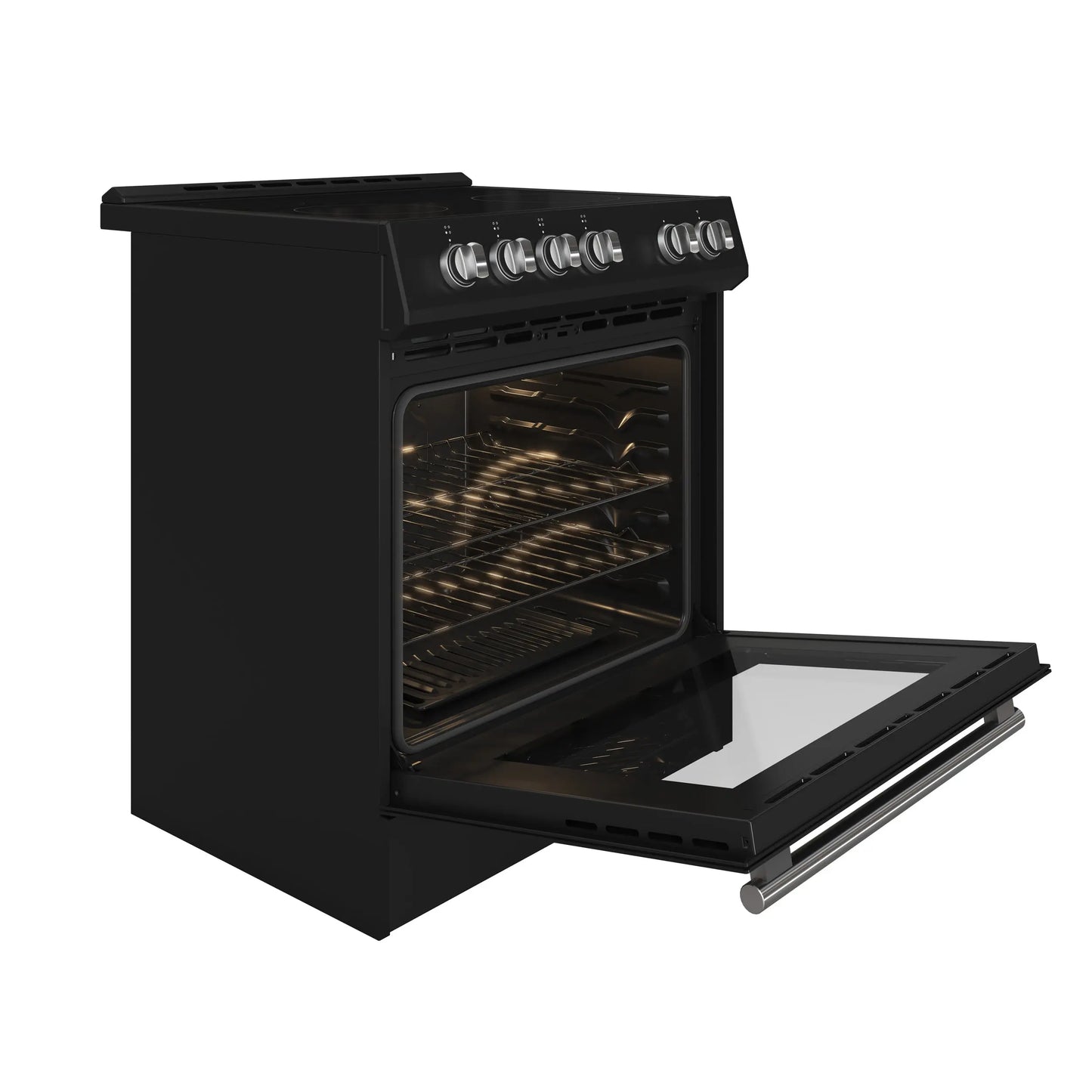 Forno Leonardo Espresso 30-Inch Black Electric Range, True Convection, Energy Efficient FORNO