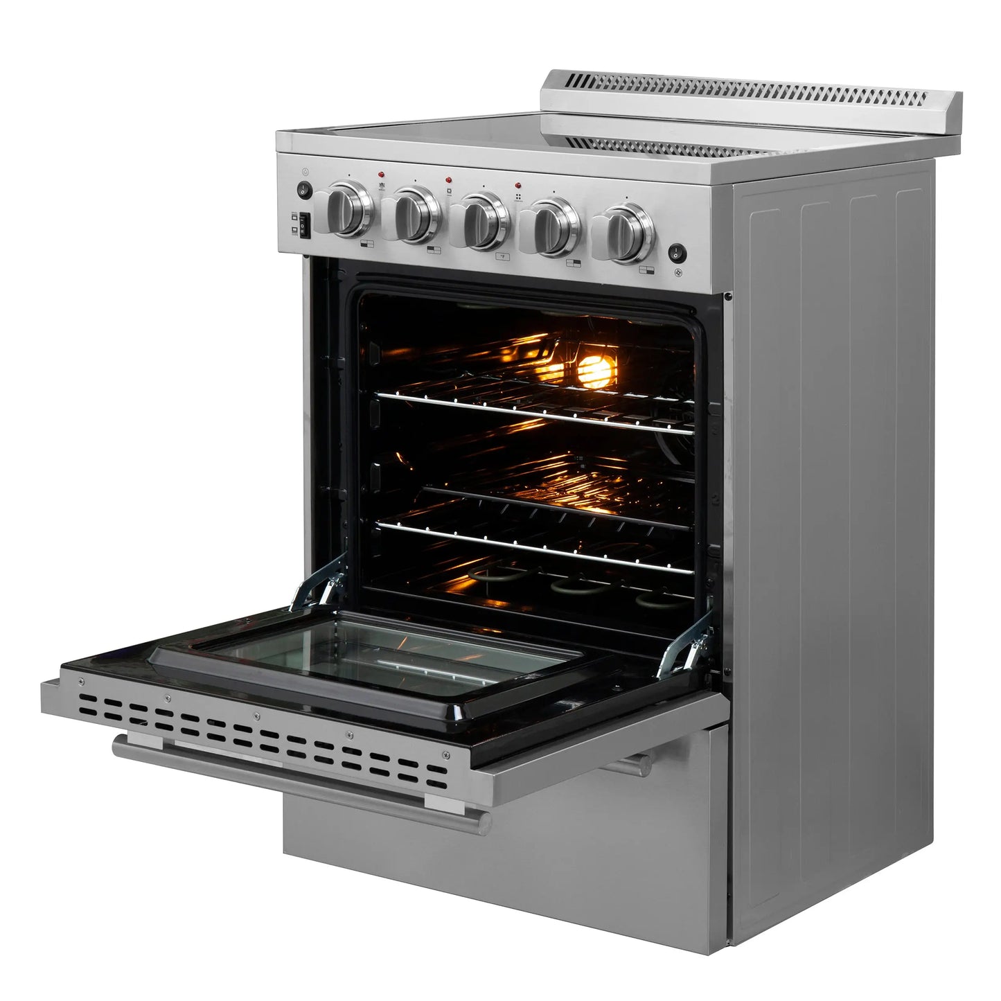 Forno Loiano 24 Inch Freestanding Electric Range Stainless Steel with Storage Drawer FORNO