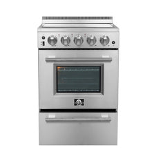 Forno Loiano 24 Inch Freestanding Electric Range Stainless Steel with Storage Drawer FORNO