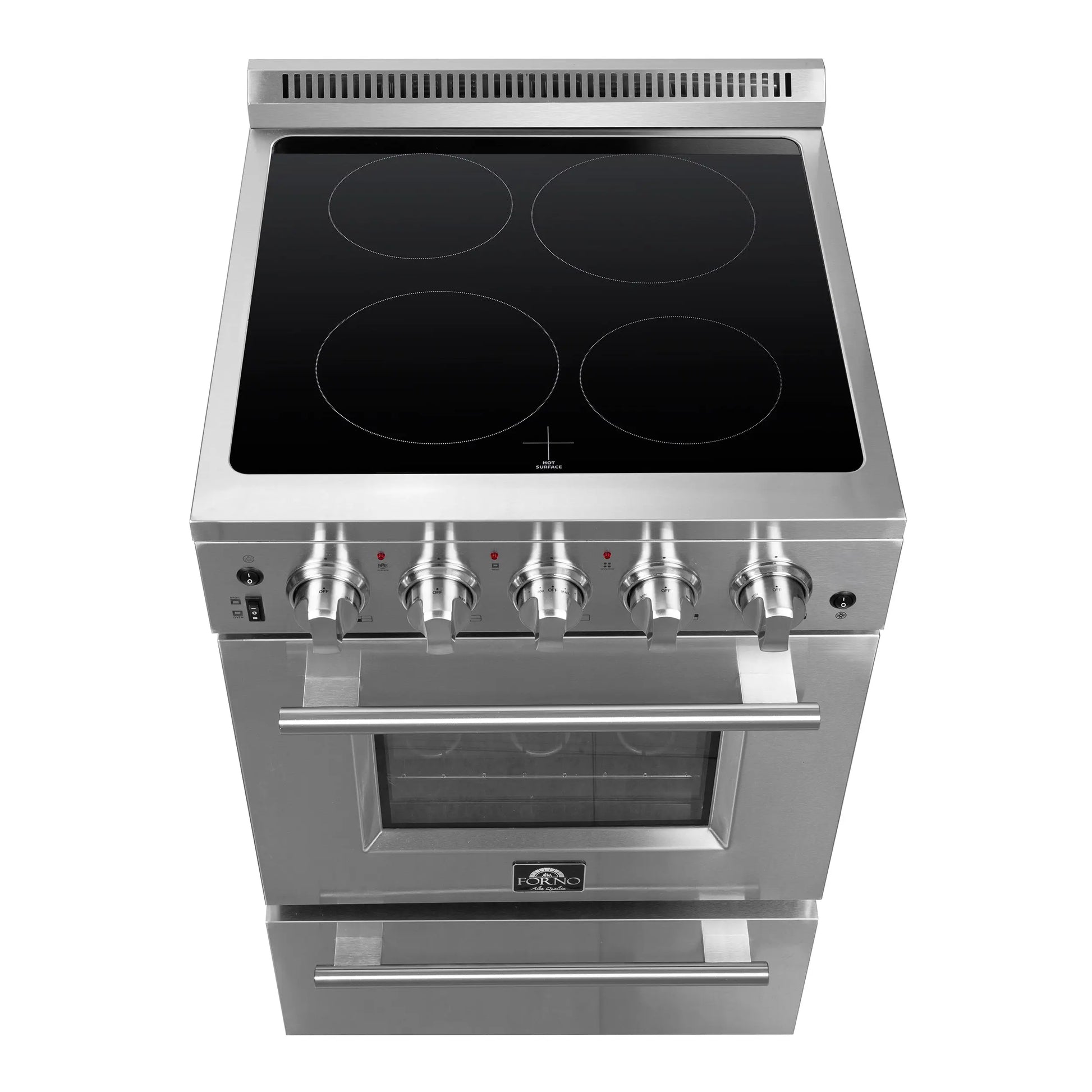 Forno Loiano 24 Inch Freestanding Electric Range Stainless Steel with Storage Drawer FORNO