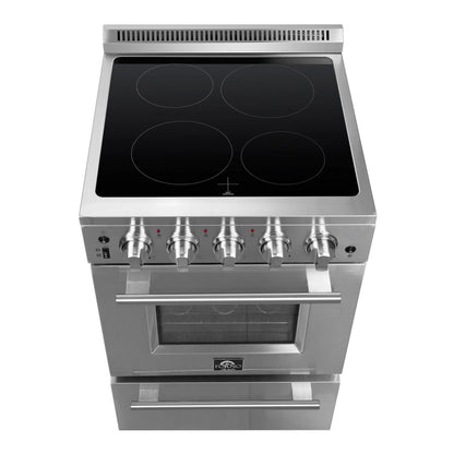 Forno Loiano 24 Inch Freestanding Electric Range Stainless Steel with Storage Drawer FORNO