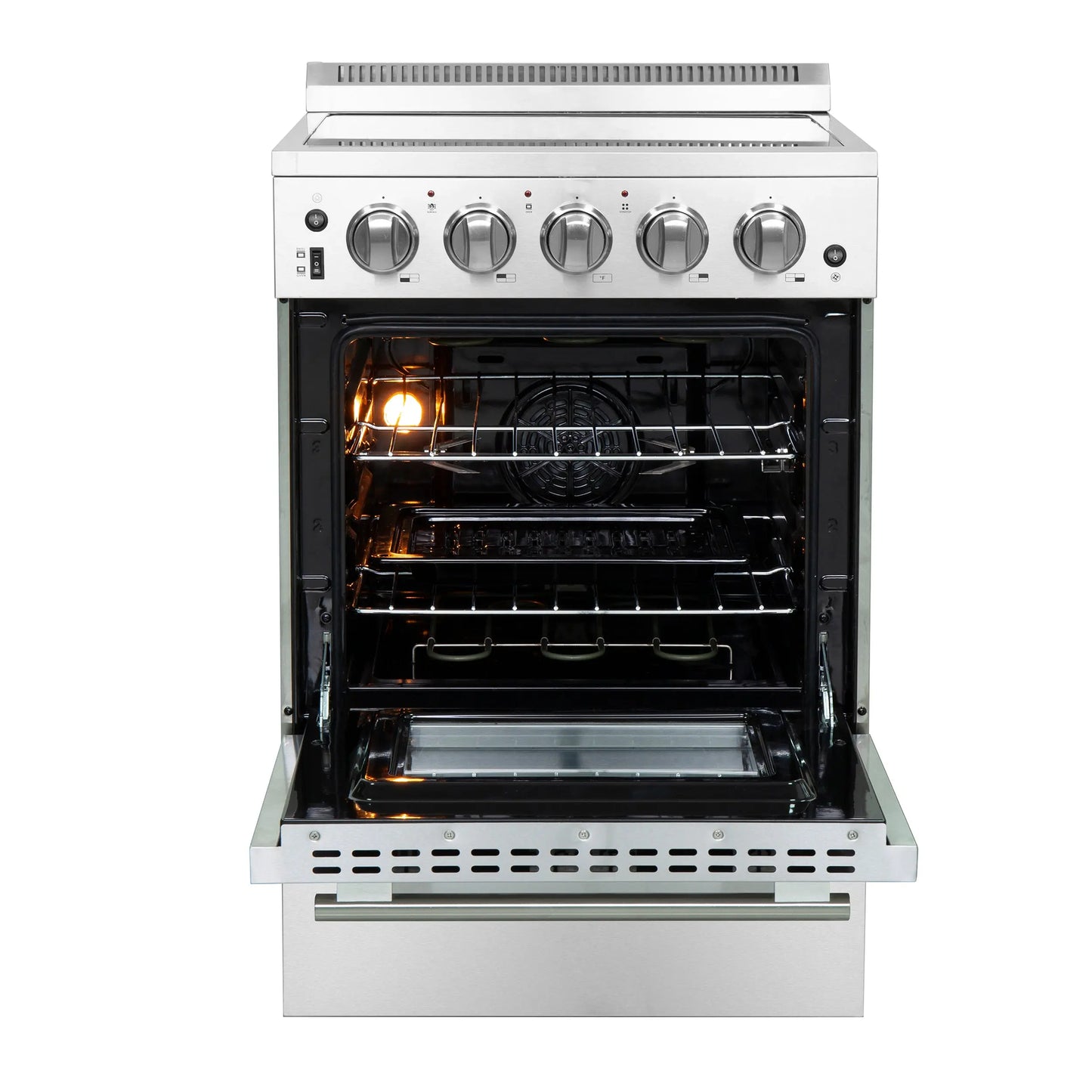 Forno Loiano 24 Inch Freestanding Electric Range Stainless Steel with Storage Drawer FORNO