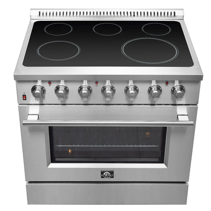 Forno Galiano 36-Inch Freestanding Electric Range, True Convection, Energy Efficient FORNO