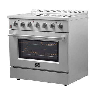 Forno Galiano 36-Inch Freestanding Electric Range, True Convection, Energy Efficient FORNO