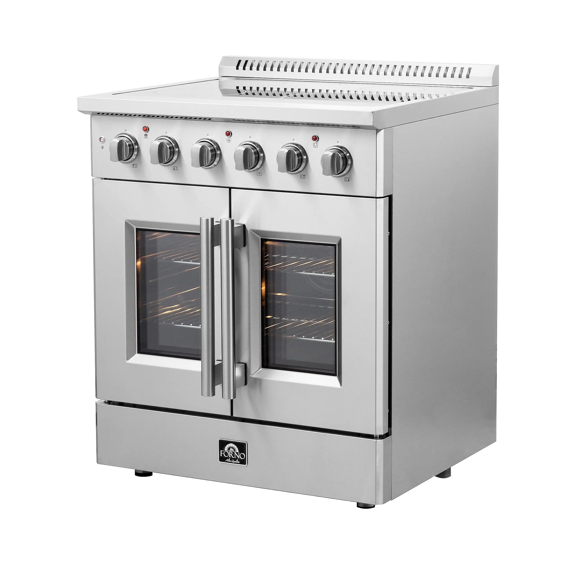 Forno Galiano 30-Inch Freestanding French Door Electric Range, True Convection, Energy Efficient FORNO
