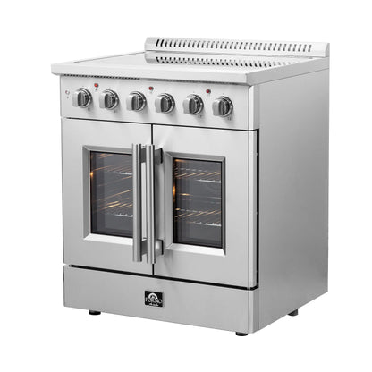 Forno Galiano 30-Inch Freestanding French Door Electric Range, True Convection, Energy Efficient FORNO