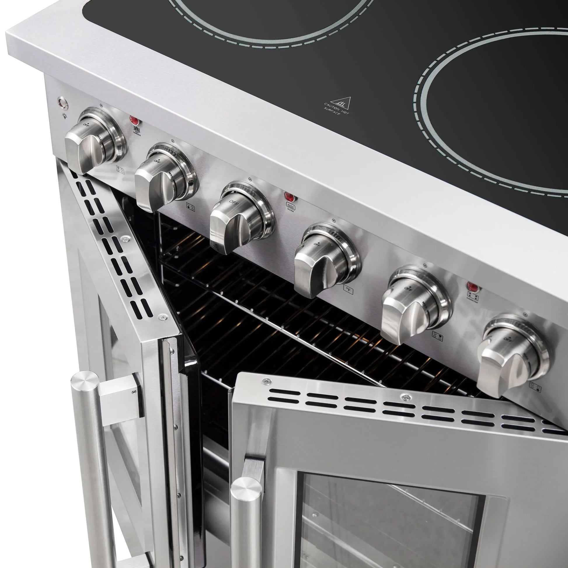 Forno Galiano 30-Inch Freestanding French Door Electric Range, True Convection, Energy Efficient FORNO