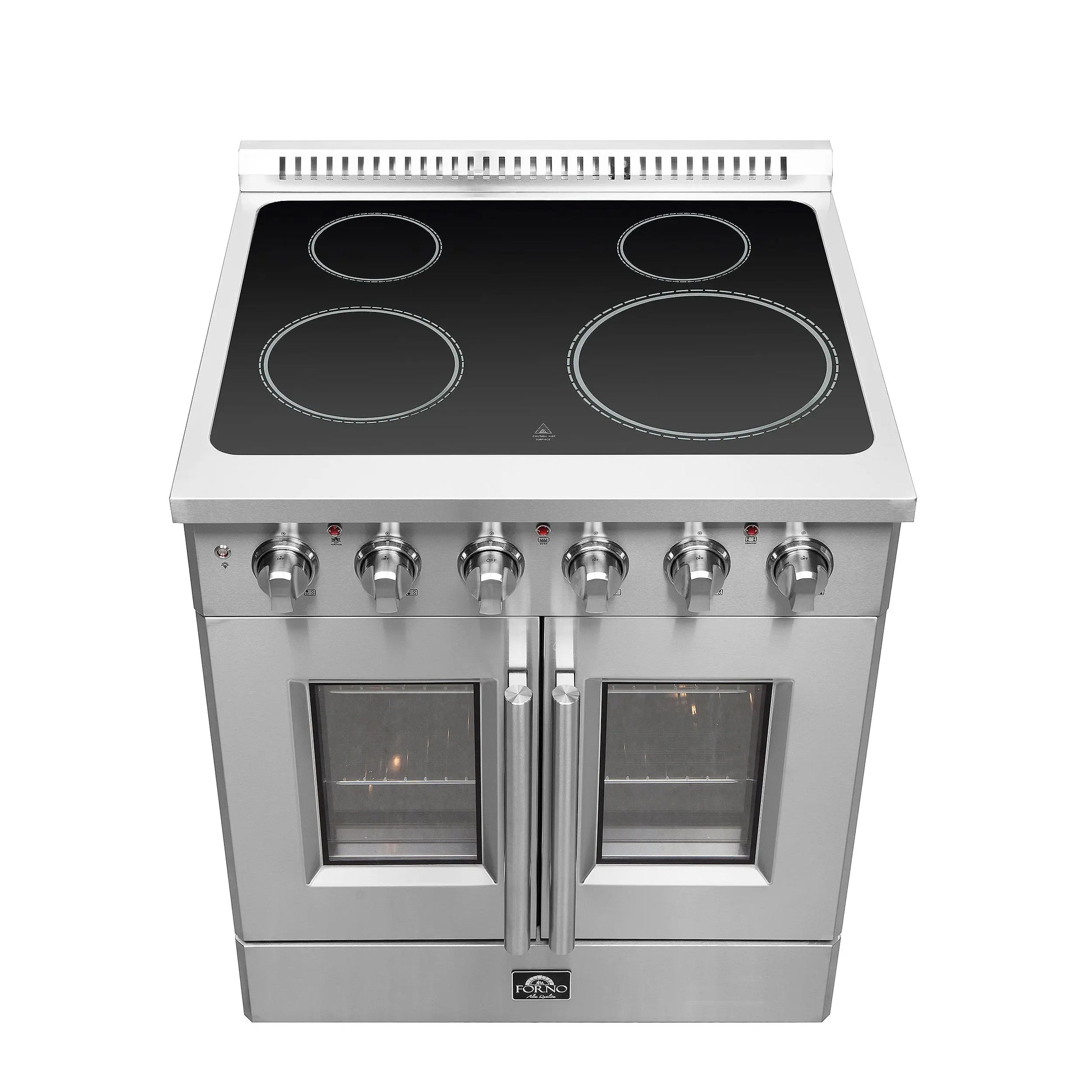 Forno Galiano 30-Inch Freestanding French Door Electric Range, True Convection, Energy Efficient FORNO