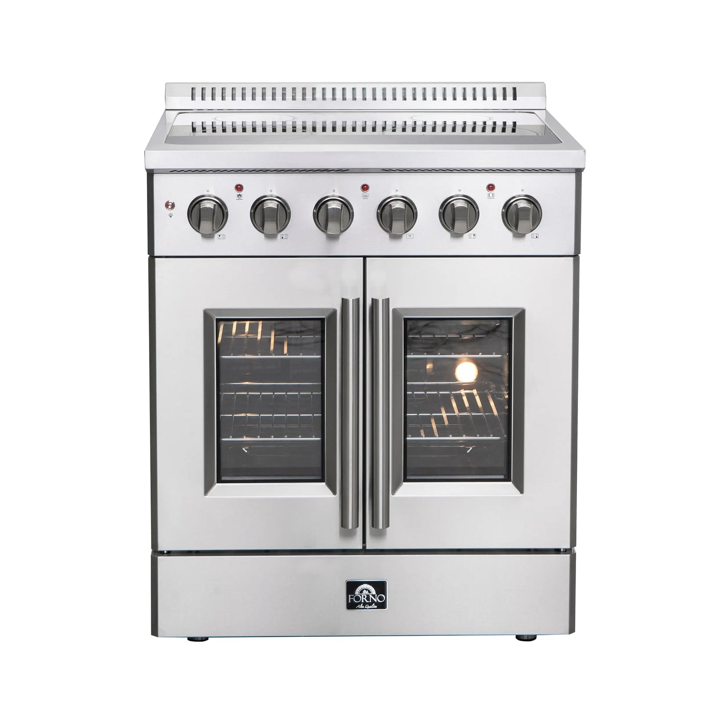 Forno Galiano 30-Inch Freestanding French Door Electric Range, True Convection, Energy Efficient FORNO