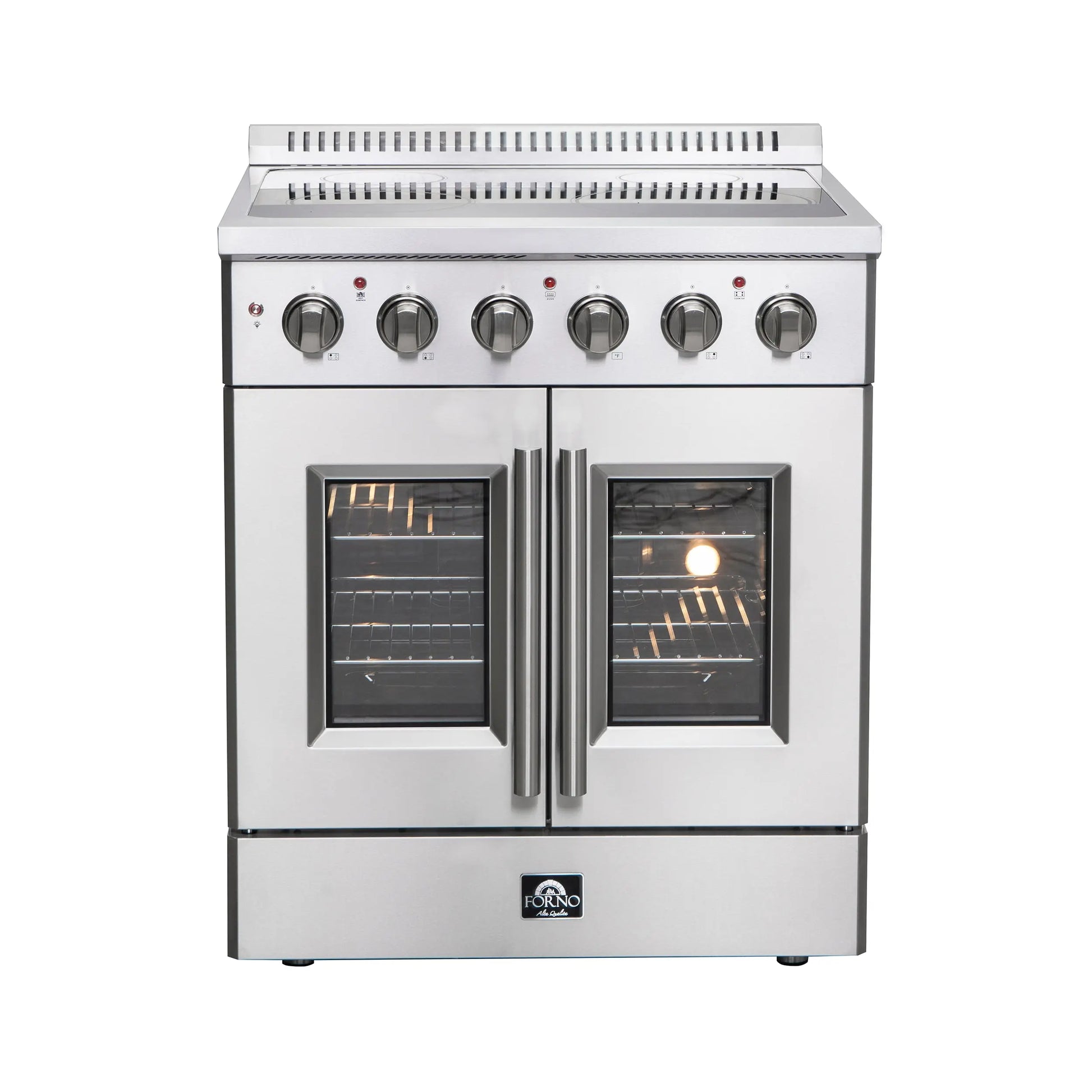 Forno Galiano 30-Inch Freestanding French Door Electric Range, True Convection, Energy Efficient FORNO