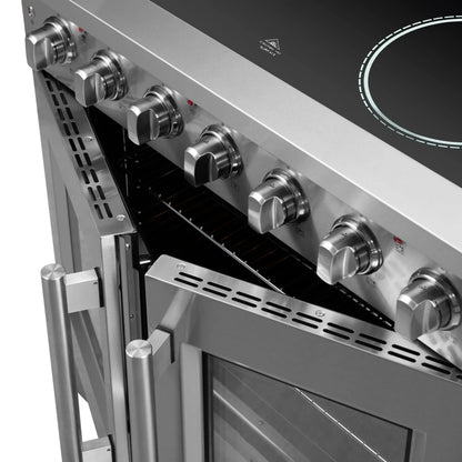 Forno Galiano 36-Inch Freestanding French Door Electric Range, True Convection, Energy Efficient FORNO