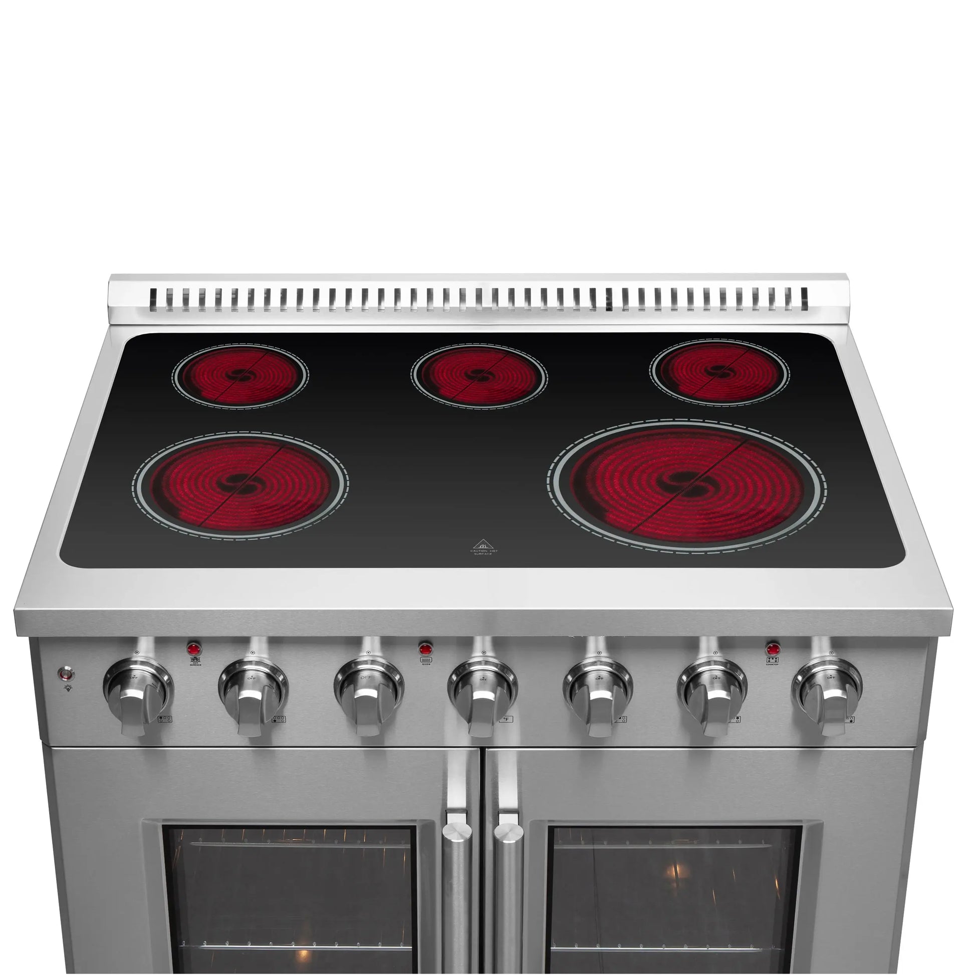 Forno Galiano 36-Inch Freestanding French Door Electric Range, True Convection, Energy Efficient FORNO