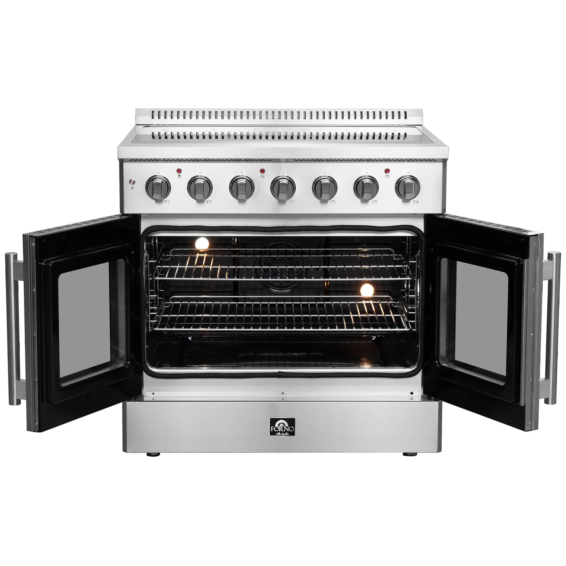 Forno Galiano 36-Inch Freestanding French Door Electric Range, True Convection, Energy Efficient FORNO