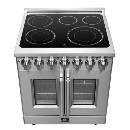 Forno Massimo 30-Inch Freestanding French Door Electric Range, True Convection Oven FORNO