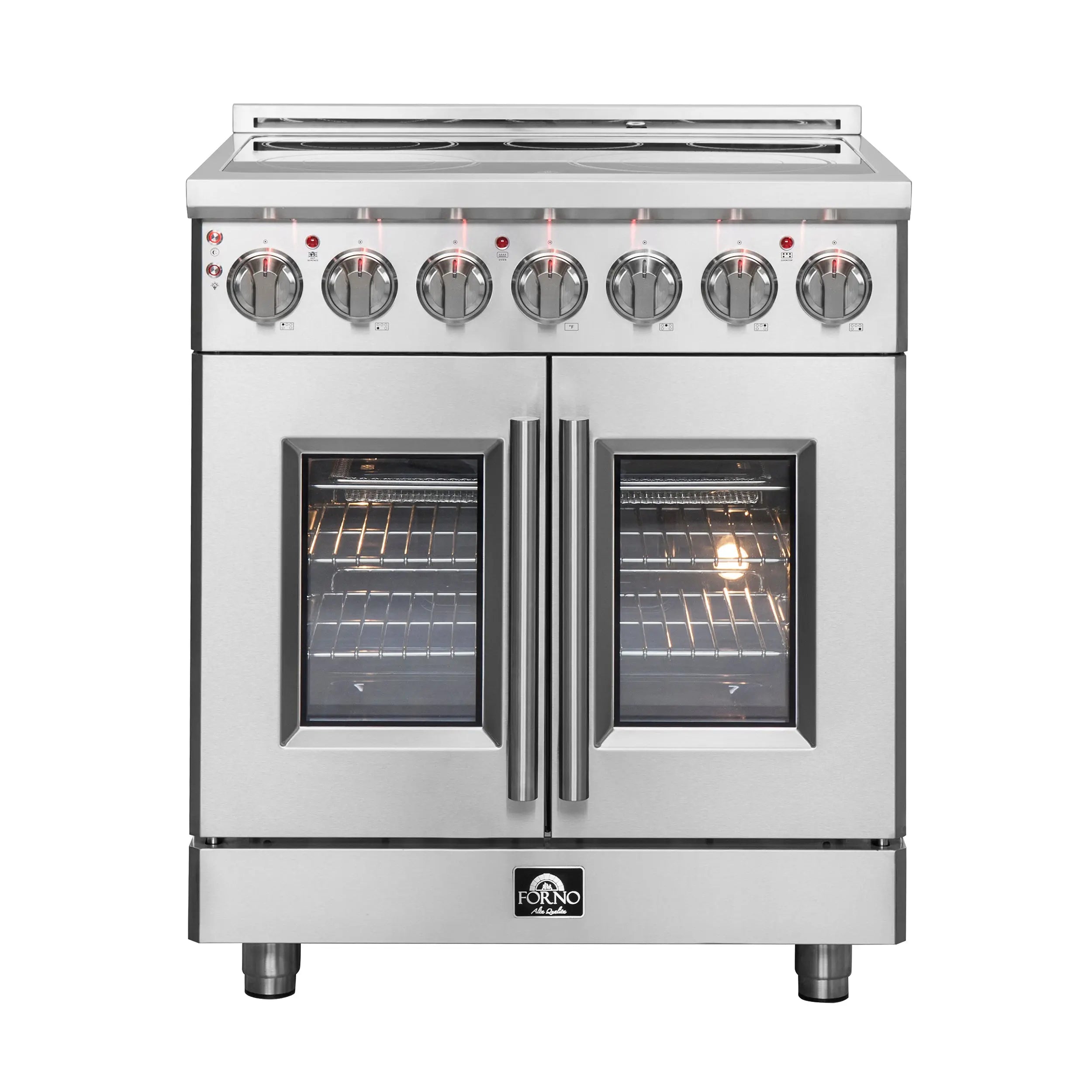 Forno Massimo 30-Inch Freestanding French Door Electric Range, True Convection Oven FORNO