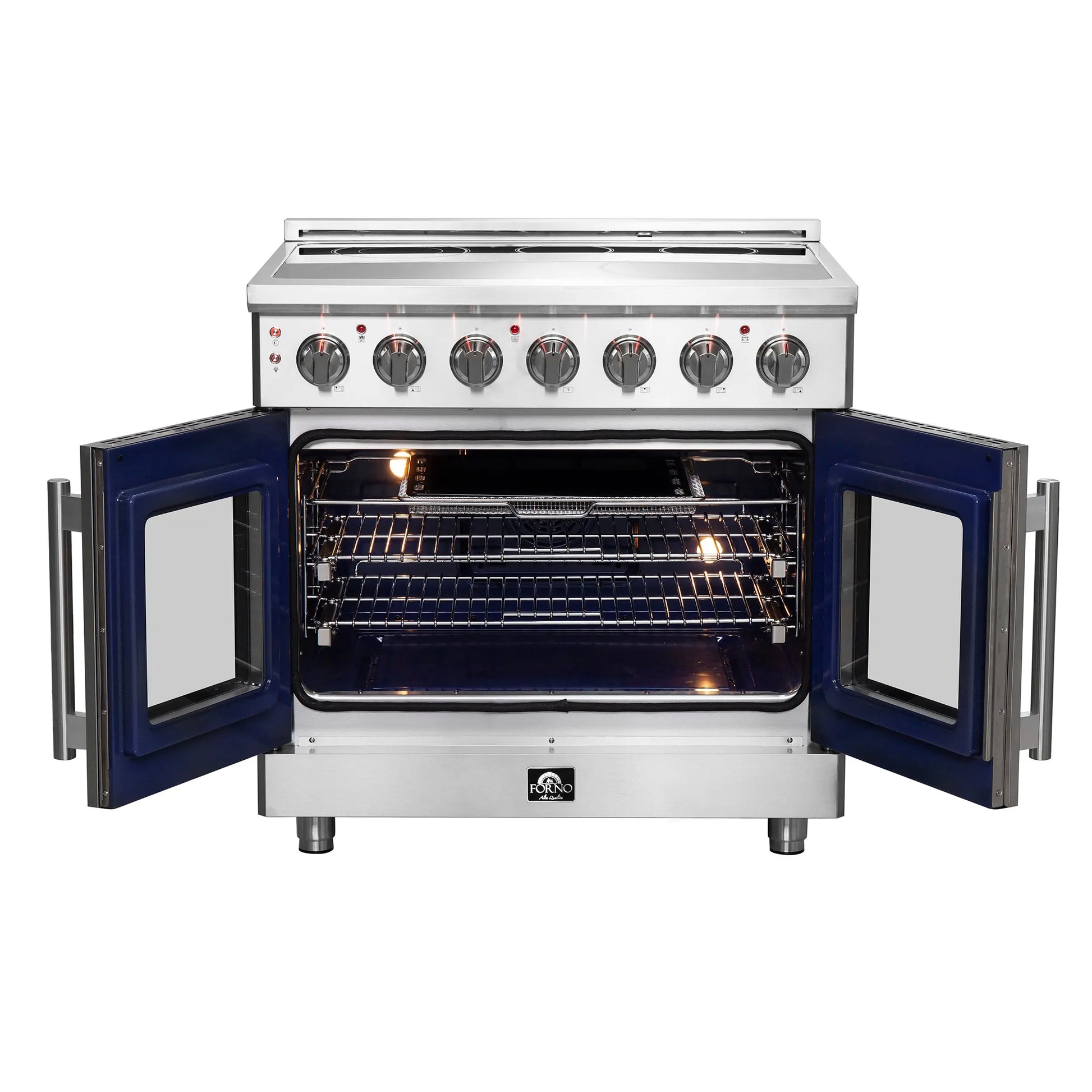 Forno Massimo 36-Inch Freestanding French Door Electric Range, True Convection Oven FORNO