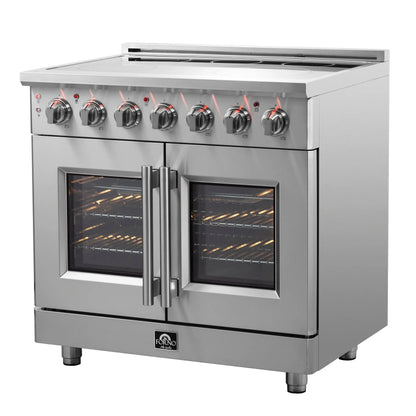 Forno Massimo 36-Inch Freestanding French Door Electric Range, True Convection Oven FORNO