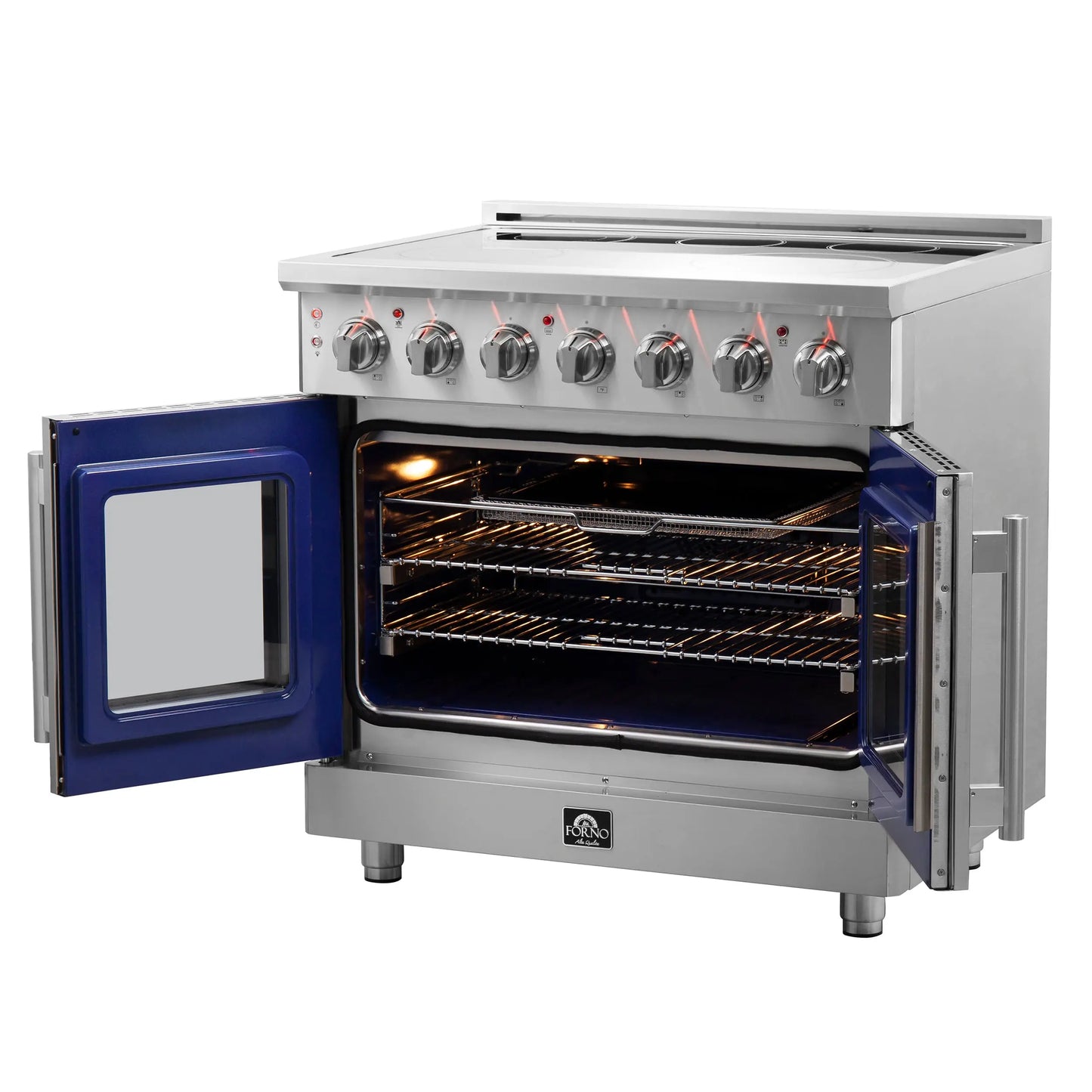 Forno Massimo 36-Inch Freestanding French Door Electric Range, True Convection Oven FORNO